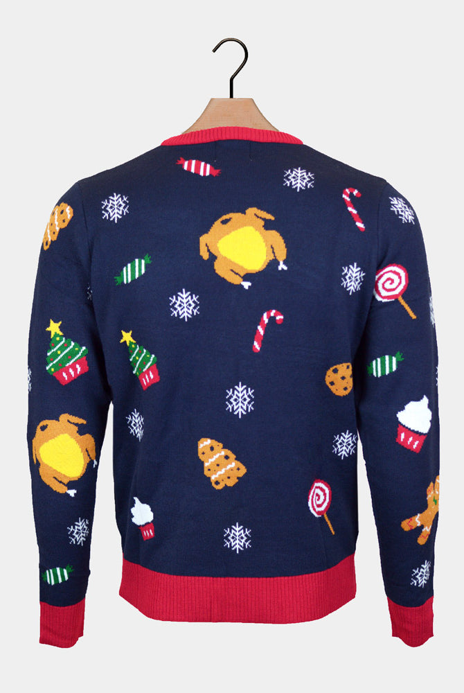 Christmas Food LED light-up Christmas Jumper back