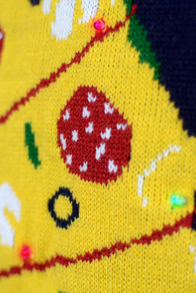 Christmas Food LED light-up Christmas Jumper detail 2