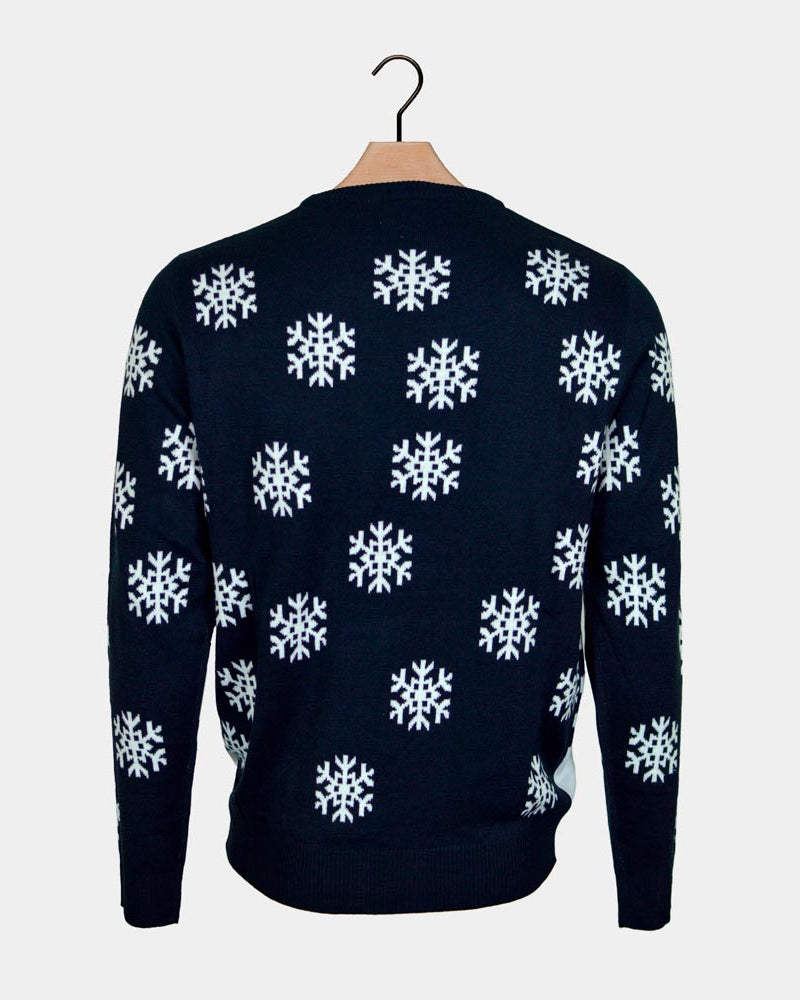 Family Christmas Jumper with Santa and Reindeer Driving back