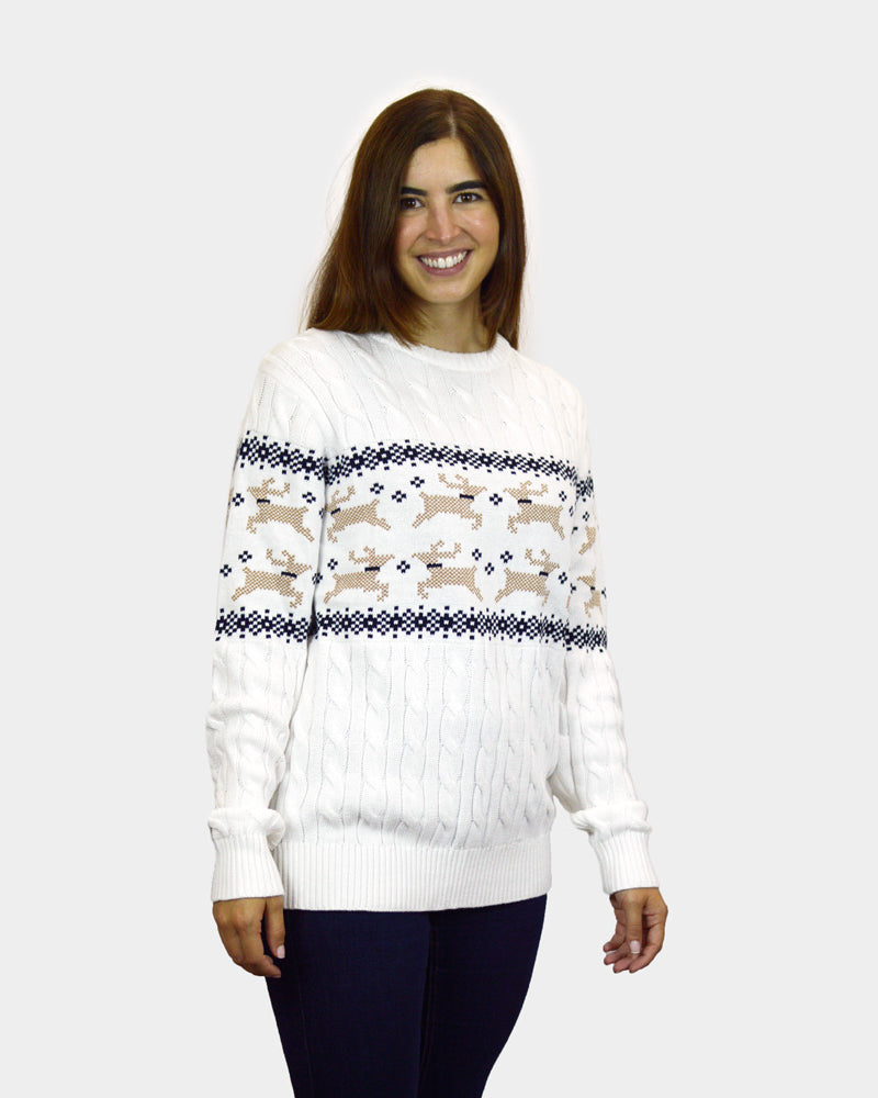 Alaska Classy White Family Christmas Jumper womens