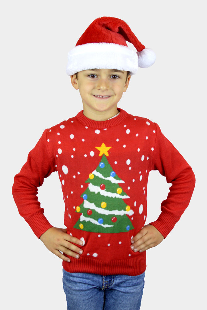 Christmas Tree Red Boys Christmas Jumper