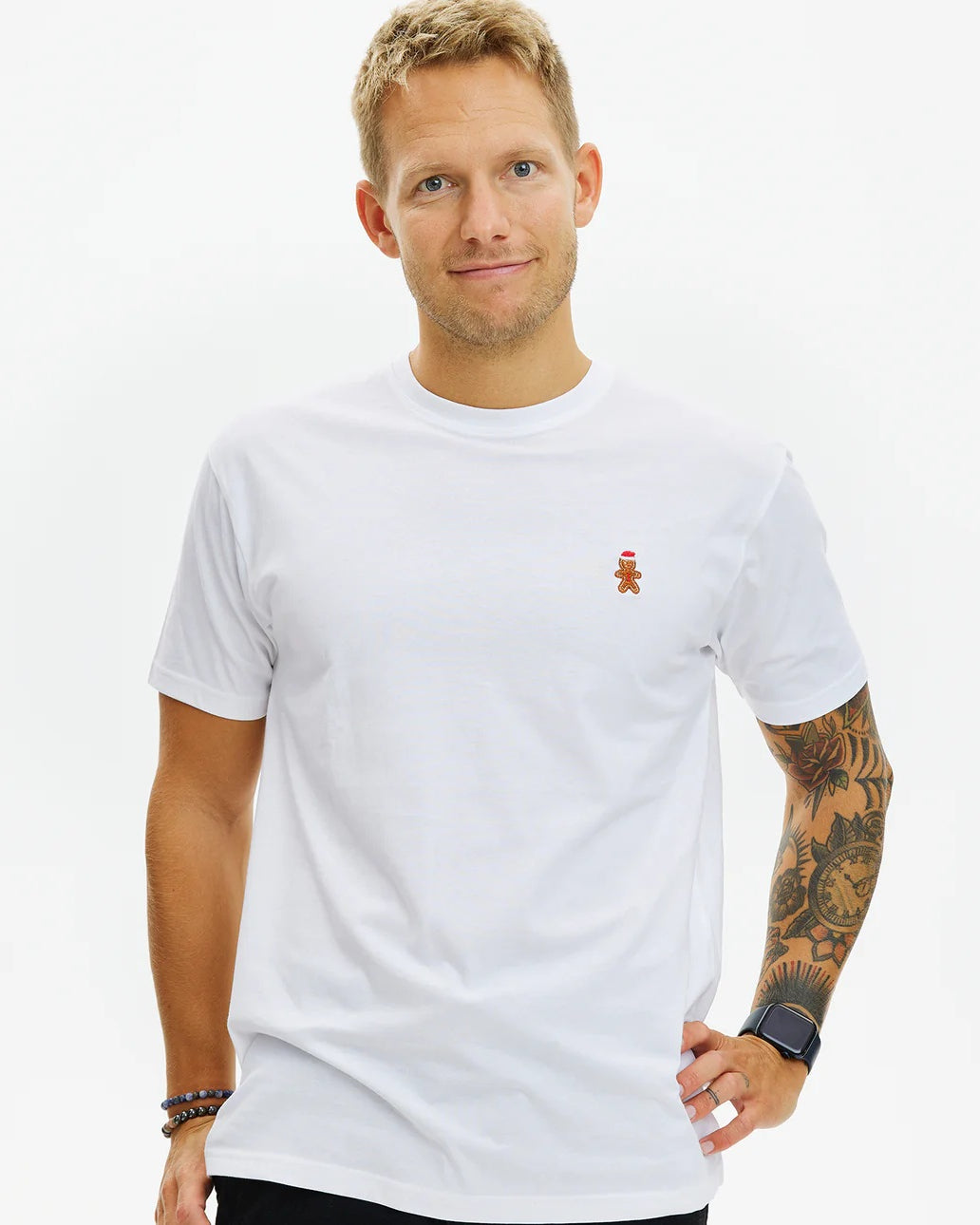 White Mens and Womens Christmas T-Gingercookie Shirt