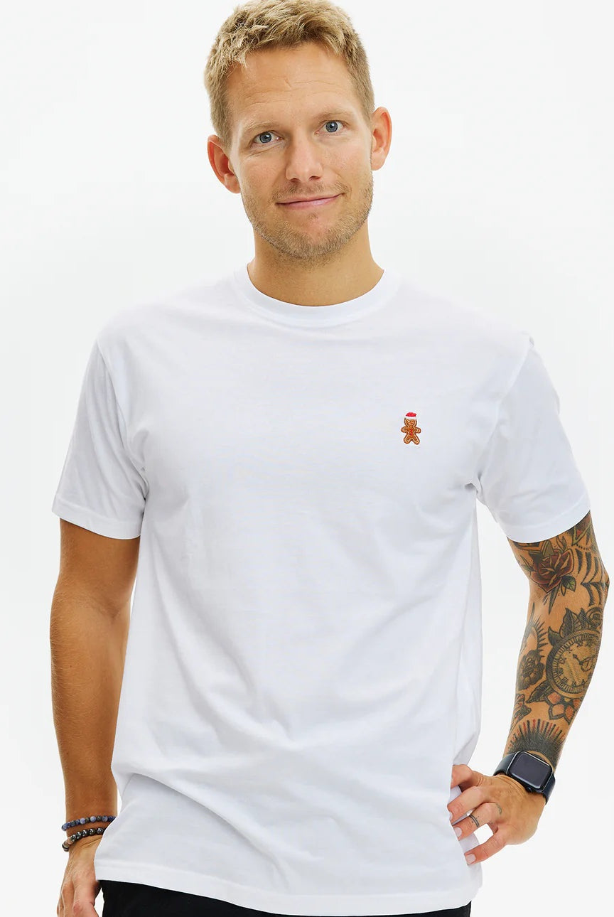 White Mens and Womens Christmas T-Gingercookie Shirt