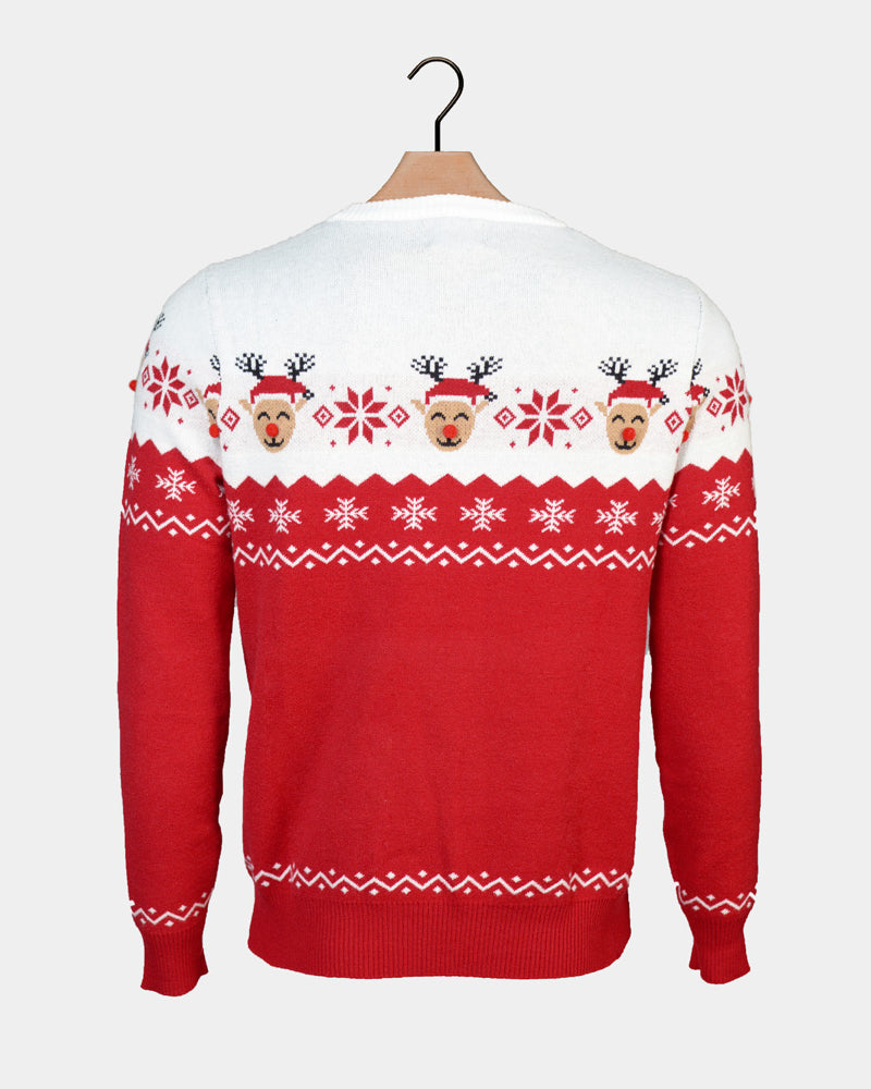 Adorable  Couple Christmas Jumper Reindeer