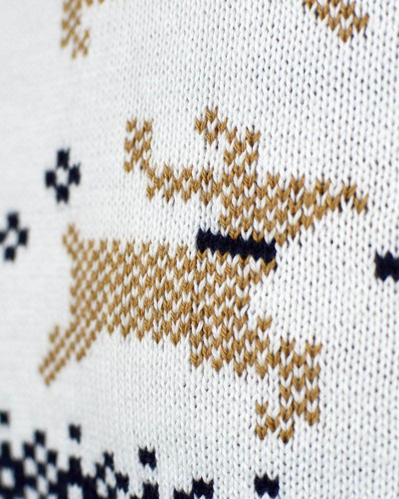 detail Alaska Classy White Couple's Christmas Jumper