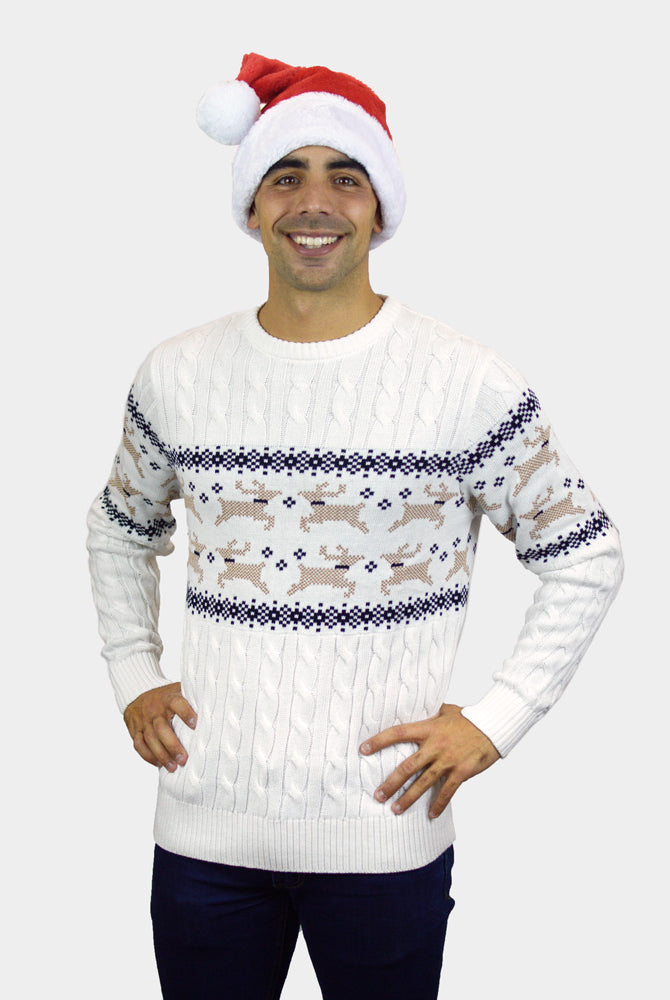 mens Alaska Classy White Couple's Christmas Jumper