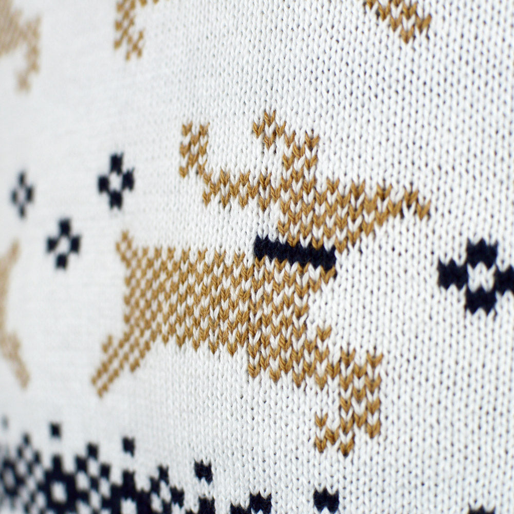 detail Alaska Classy White Men's Christmas Jumper