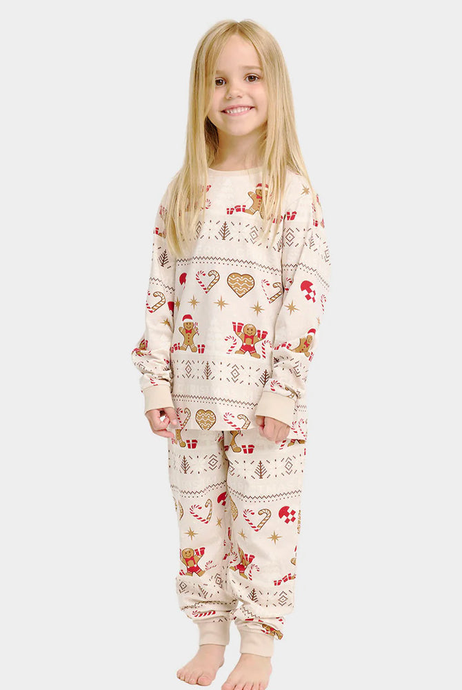 Beige Christmas Pyjama Children Gingercookies