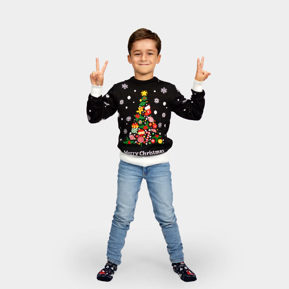 Merry Christmas Boys and Girls Black Christmas Jumper