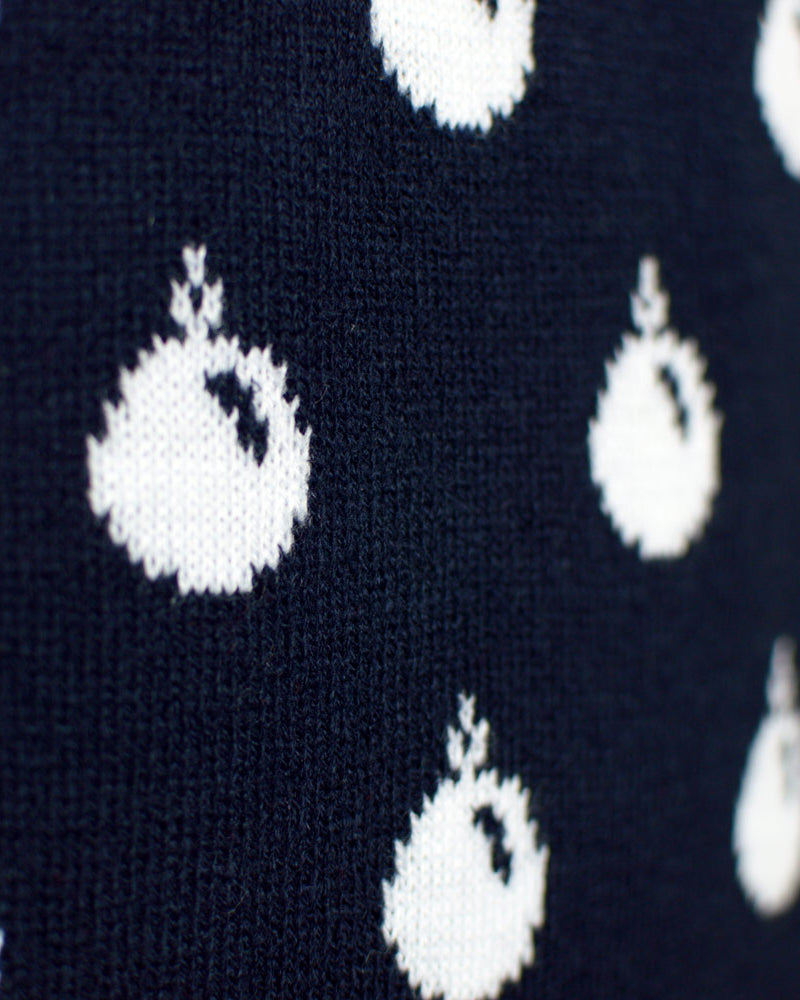 Blue Christmas Jumper with Reindeers and Snow Mens