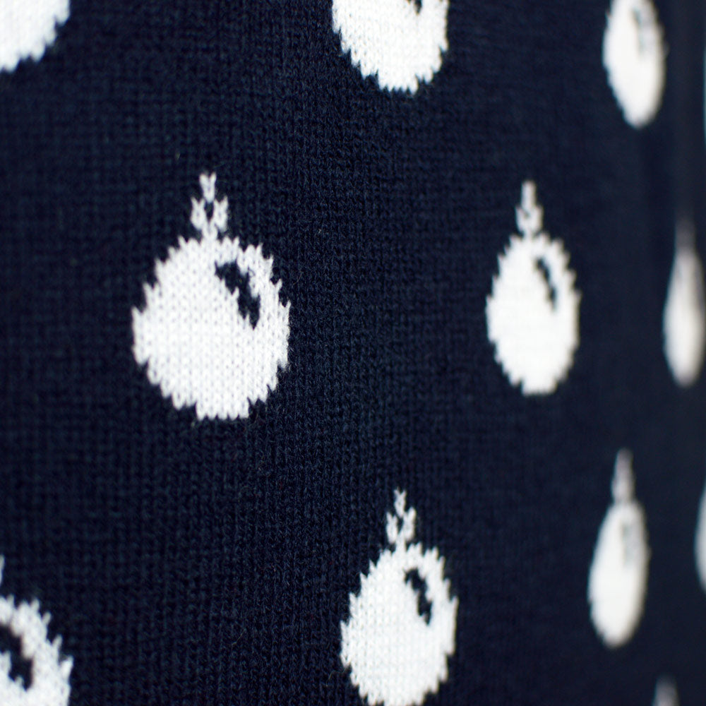 Blue Christmas Jumper with Reindeers and Snow Mens