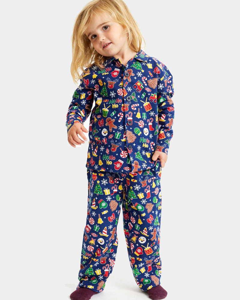Christmas Dream Blue Christmas Pyjama for Family Children