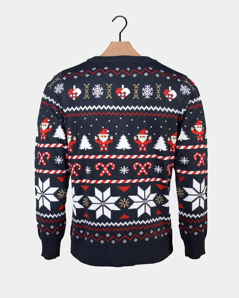 Blue Couples Christmas Jumper with Polar Stars Cardigan