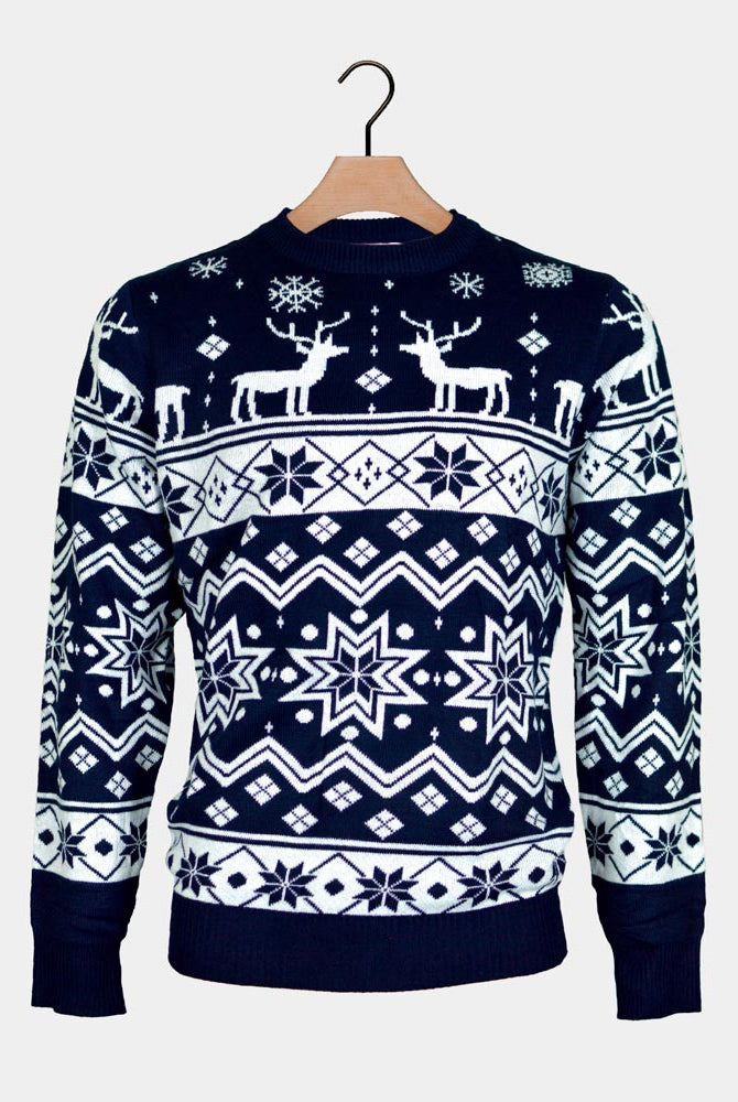 Family Christmas Jumper with Reindeers and Nordic Stars