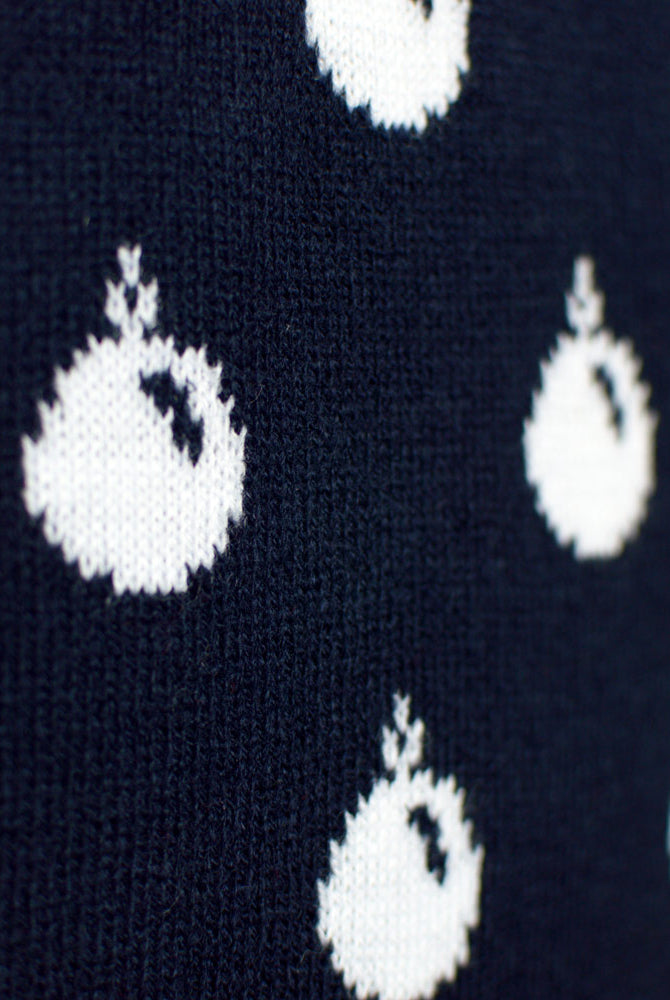 Blue Family Christmas Jumper Reindeers Snow