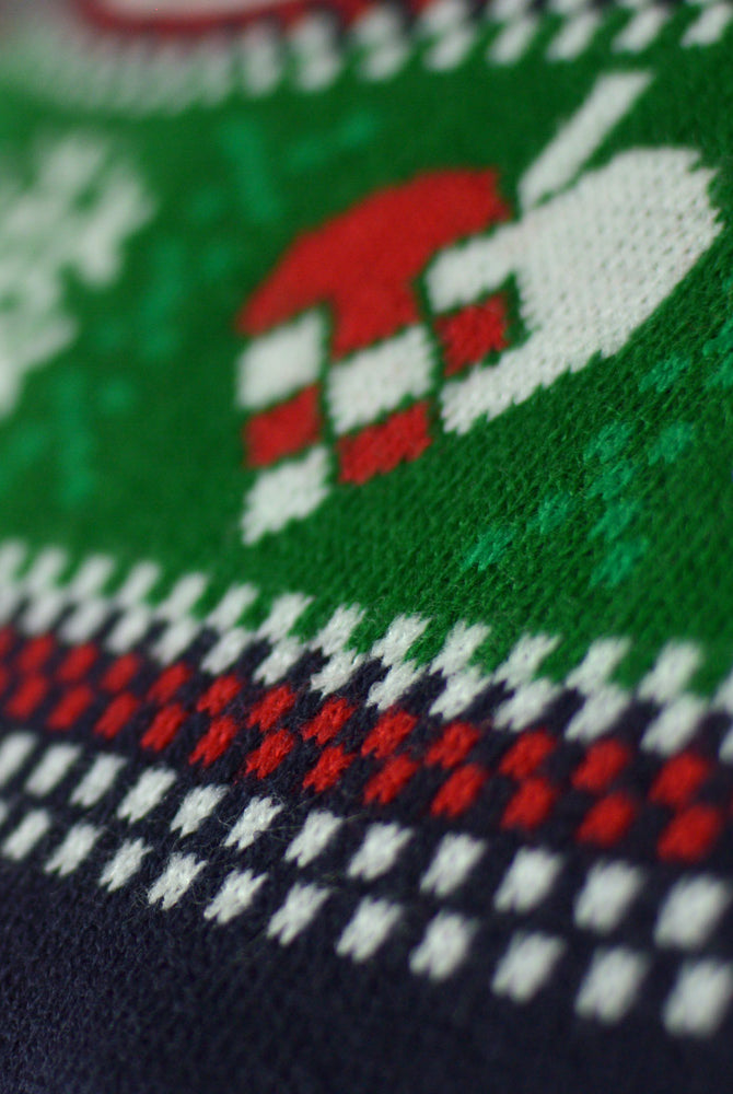 detail Blue LED light-up Couple's Christmas Jumper with Christmas Tree