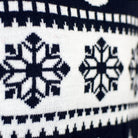 Blue Men's Christmas Jumper with Reindeers and Snow detail