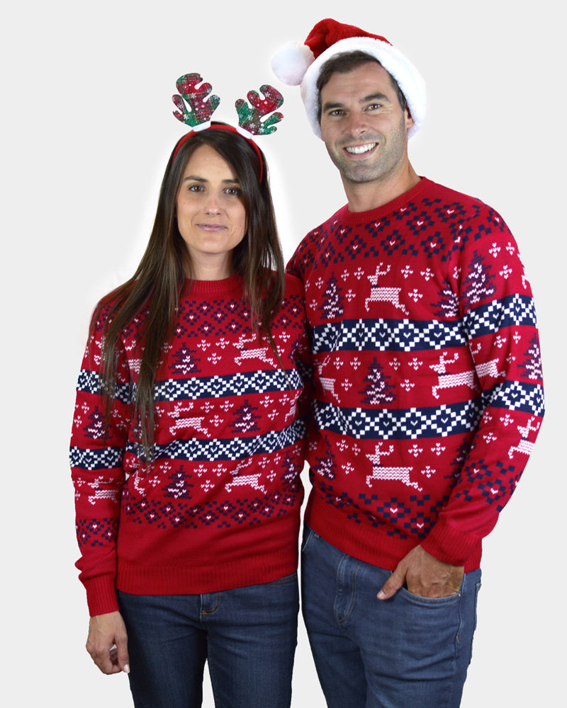 Canada Red Family Christmas Jumper couple