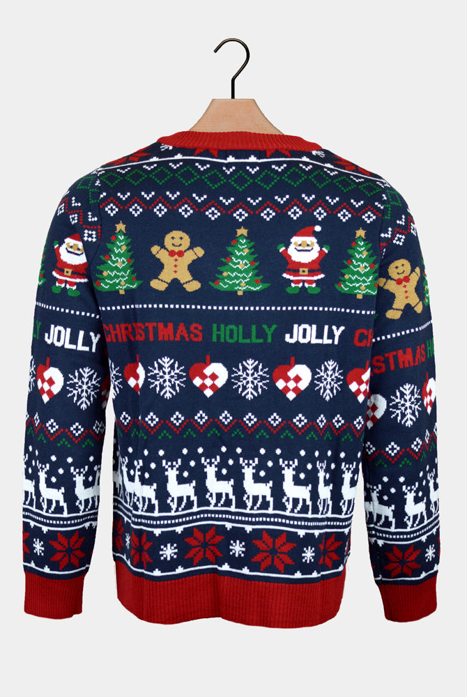 Cardigan Womens Blue and Red Christmas Jumper