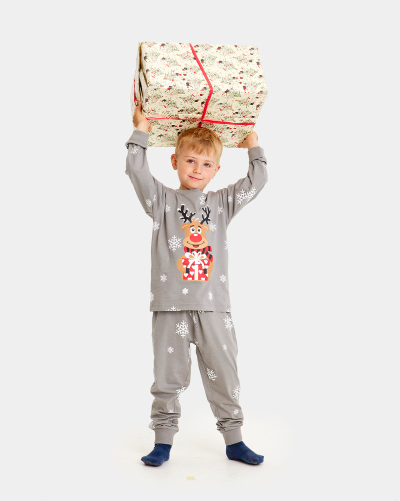 Grey Christmas Pyjama for Family Children Rudolph the Reindeer