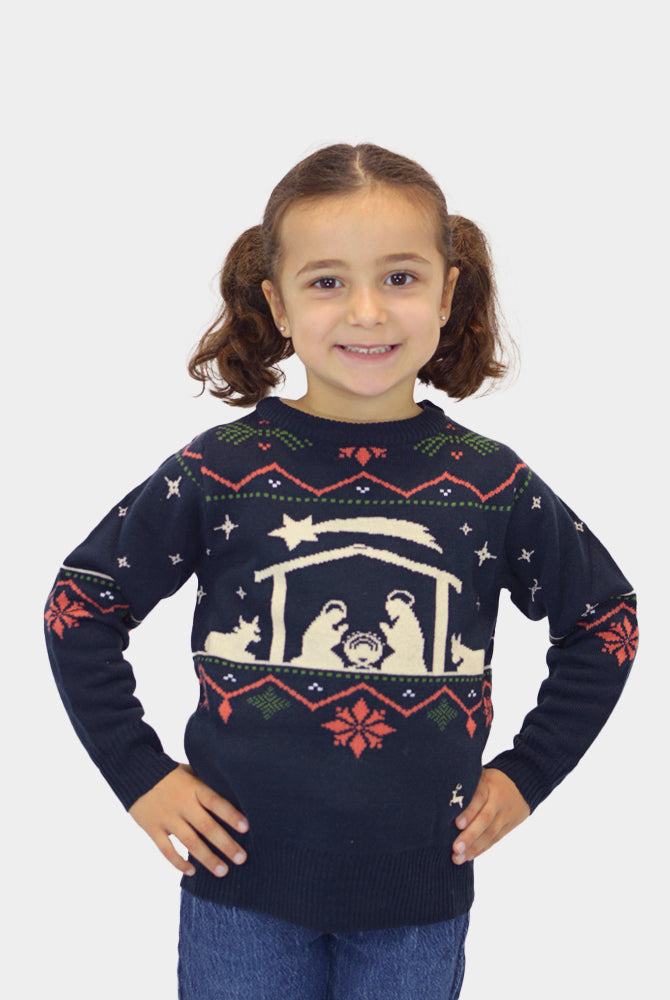 Children's Christmas Jumper Nativity Girl