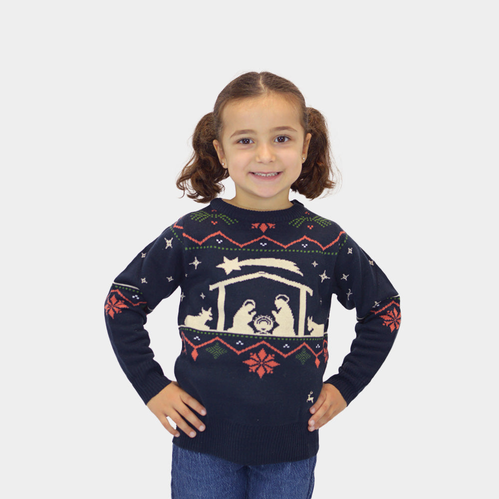 Children's Christmas Jumper Nativity Girl