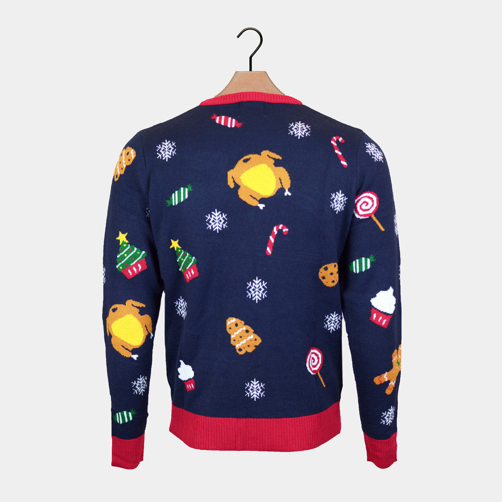 LED light-up Men's Christmas Jumper Christmas Food