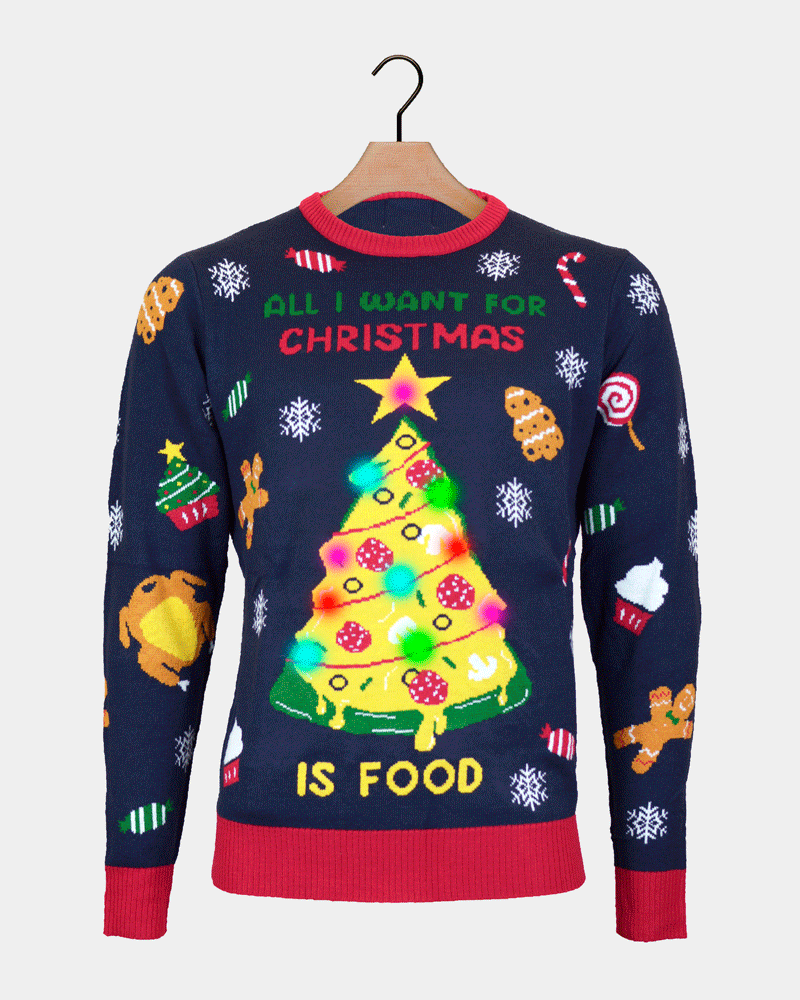 Christmas Food LED light-up Christmas Jumper