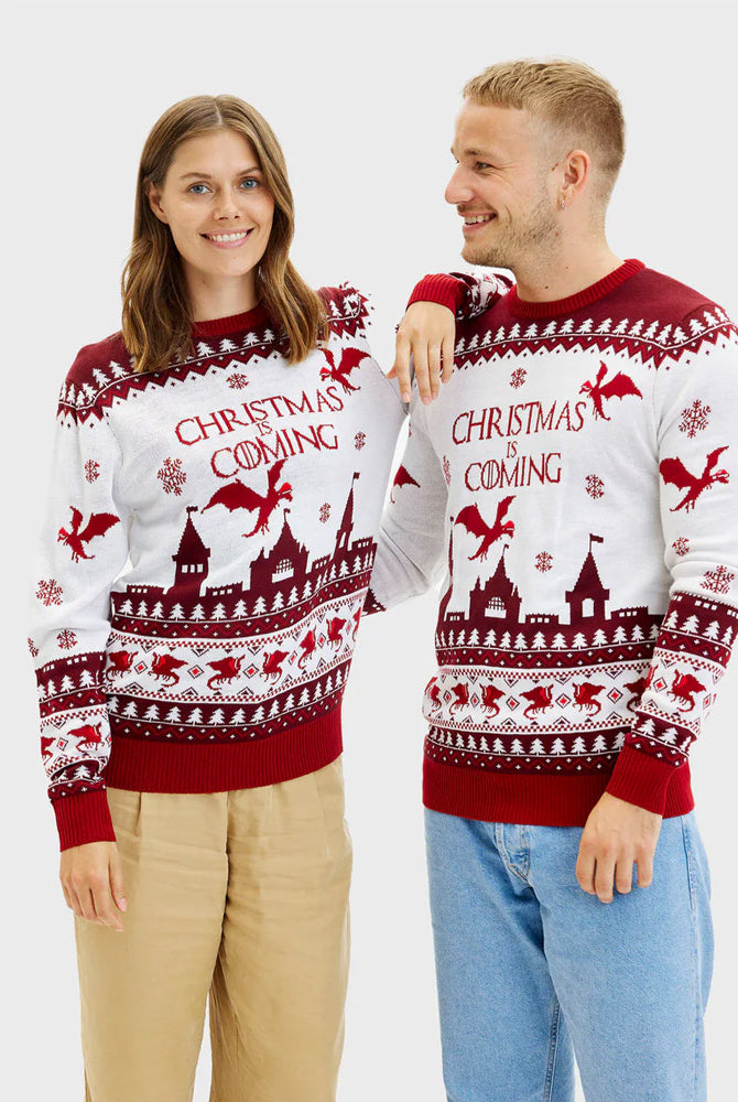 "Christmas is Coming" Mens Christmas Jumper Couples