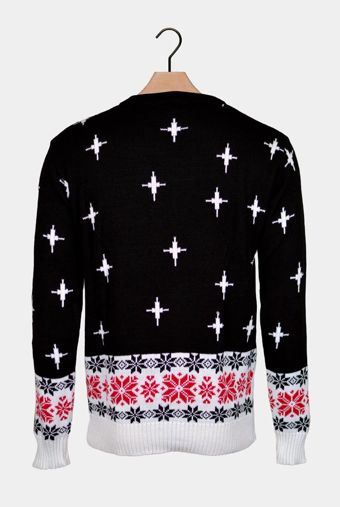 Santa Downloading Couple's Christmas Jumper