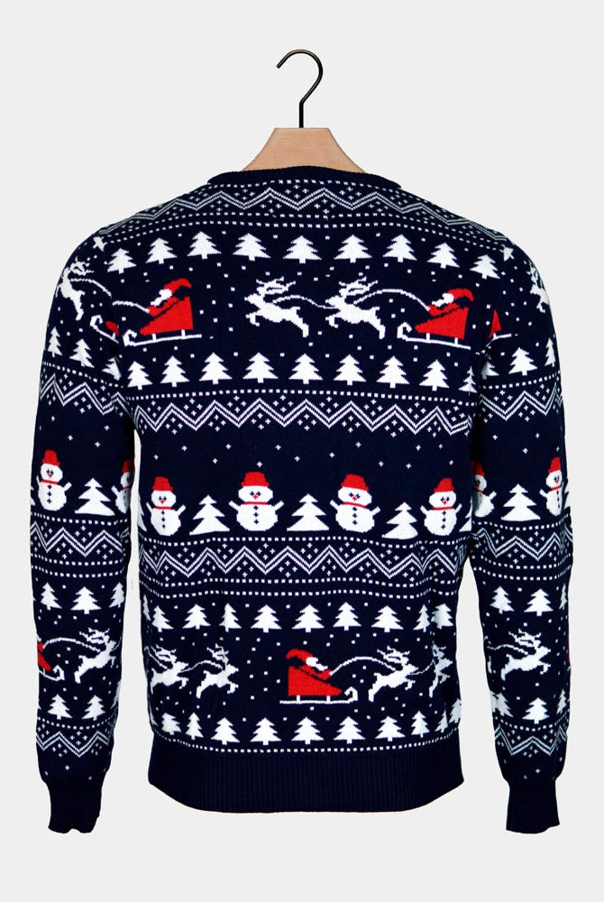 Trees, Snowmen and Santa Couple's Christmas Jumper