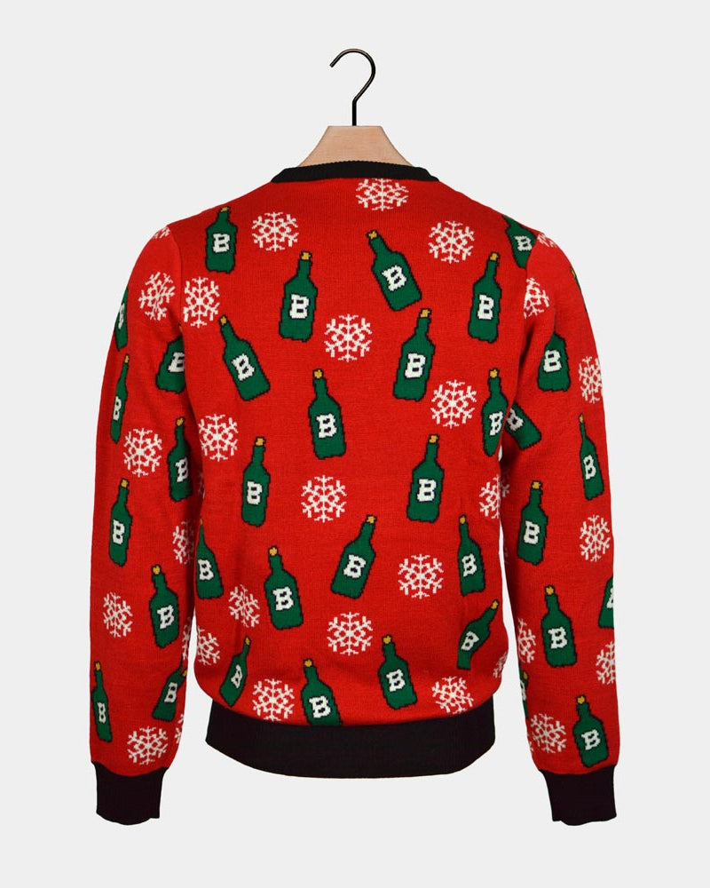 Beer Opener Men's Christmas Jumper with Reindeer