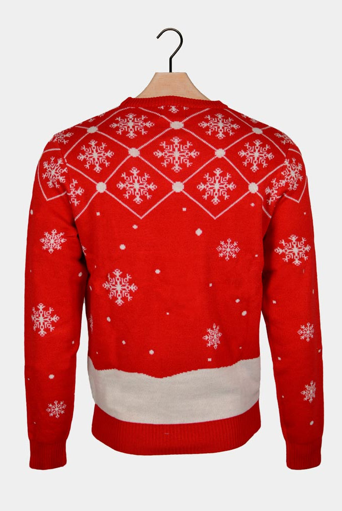 Coming through the Chimney Couple's Christmas Jumper with Santa