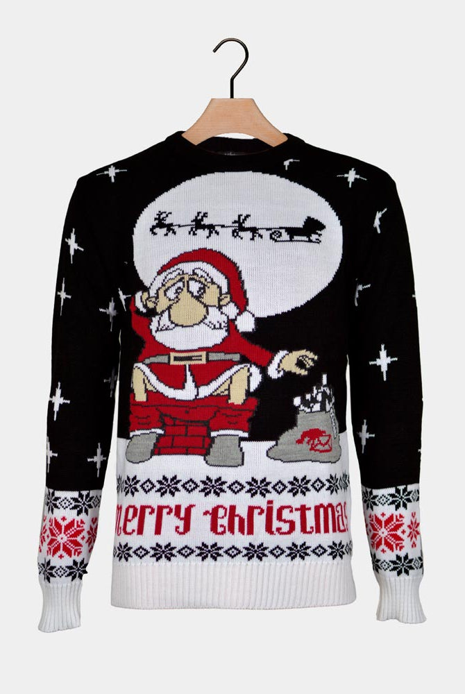 Couple's Christmas Jumper Santa Downloading