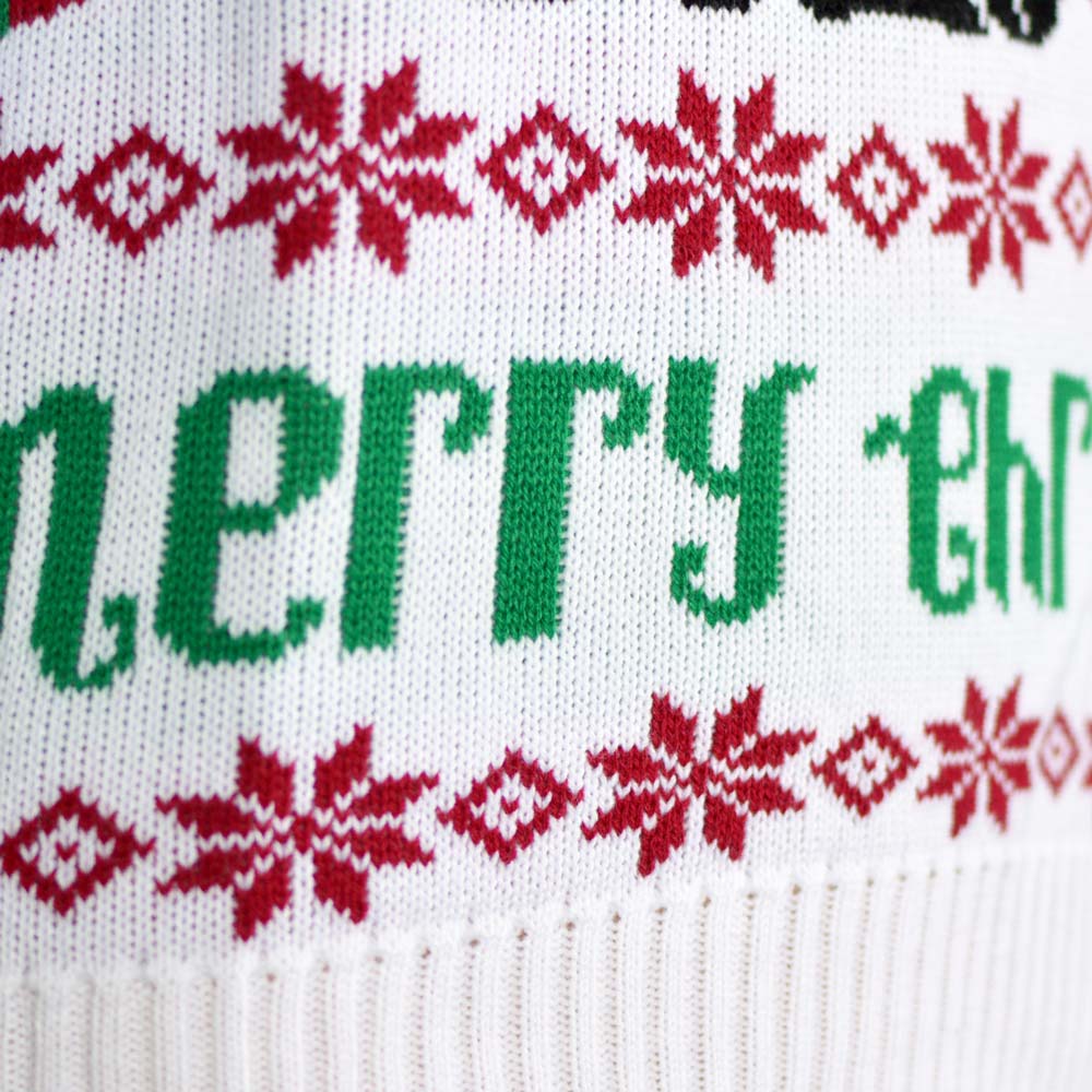 Christmas Jumper with Santa and Rudolph Light Blue