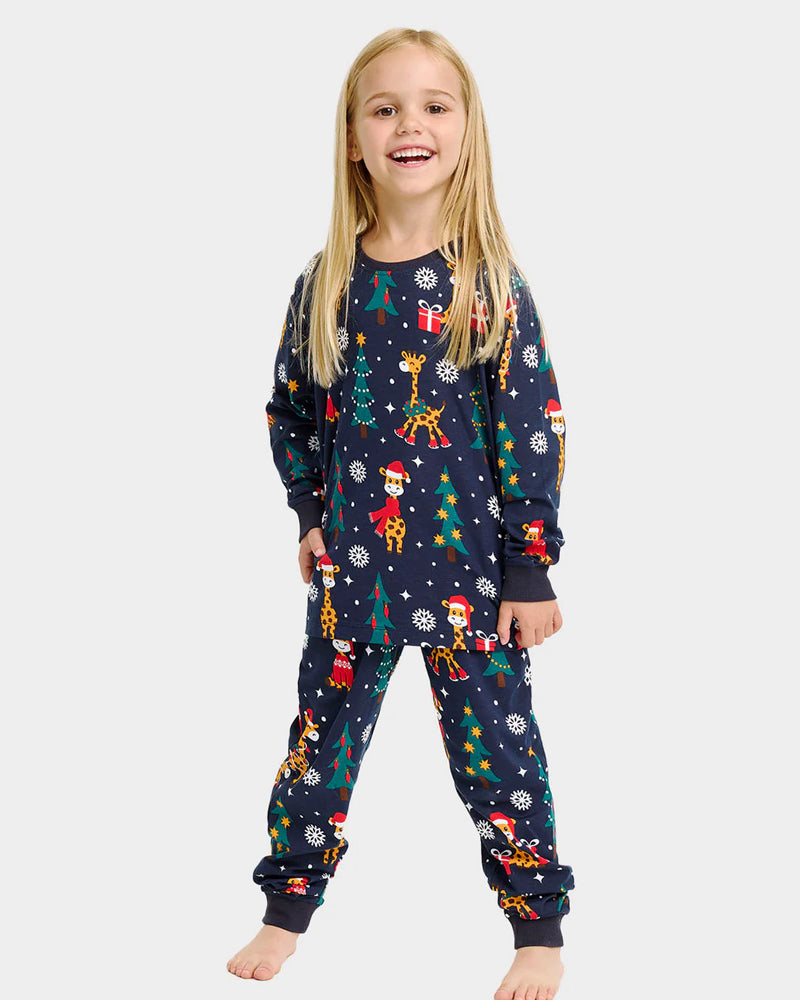 Christmas Pyjama for Family with Giraffes Children