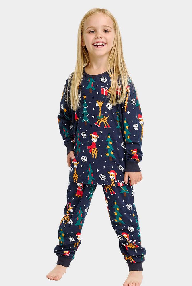 Christmas Pyjama for Family with Giraffes Children