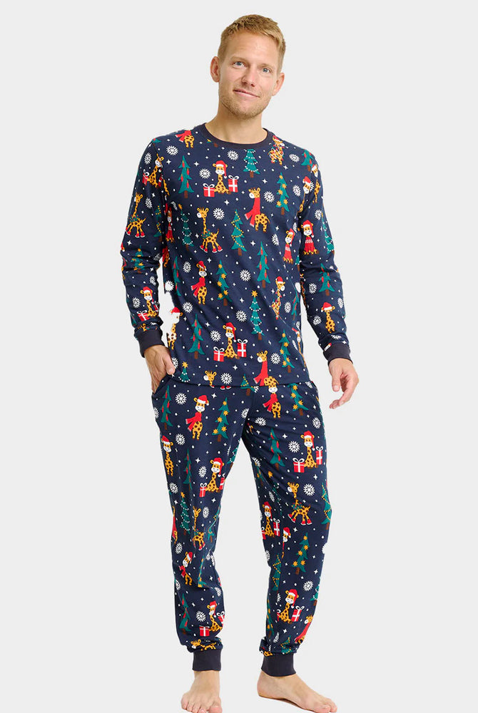 Christmas Pyjama for Family with Giraffes Men