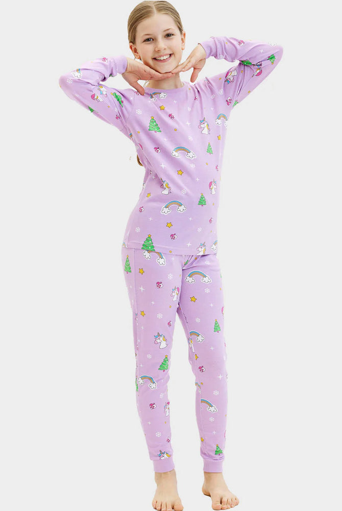 Christmas Pyjama Girl Children with Unicorns