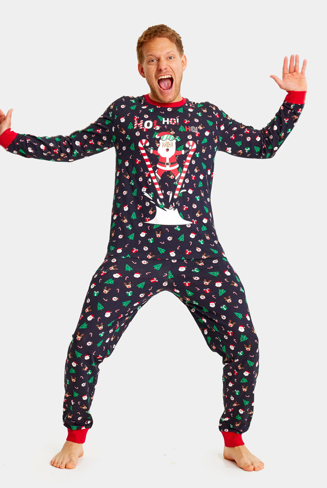 Christmas Pyjama for Men with Skiing Santa