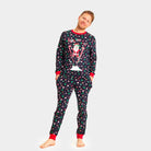Mens Christmas Pyjama for with Skiing Santa
