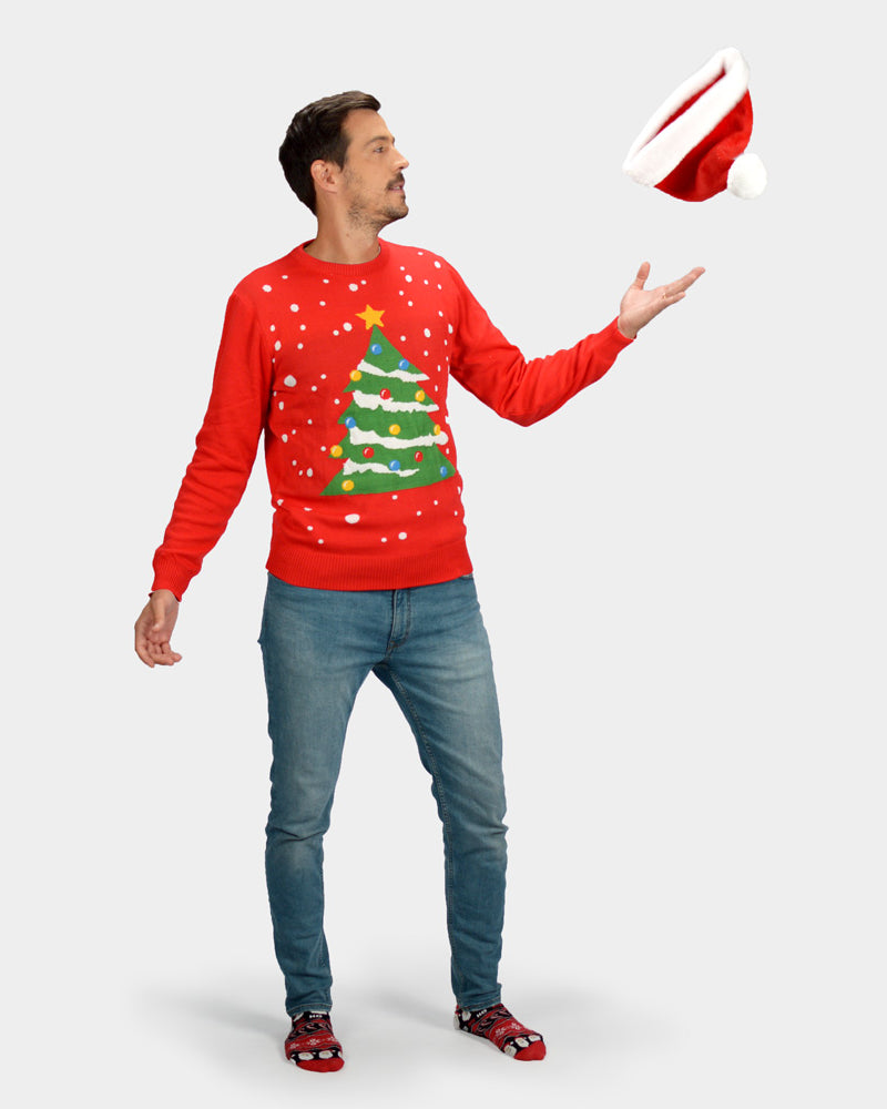Men's Christmas Tree Red Christmas Jumper