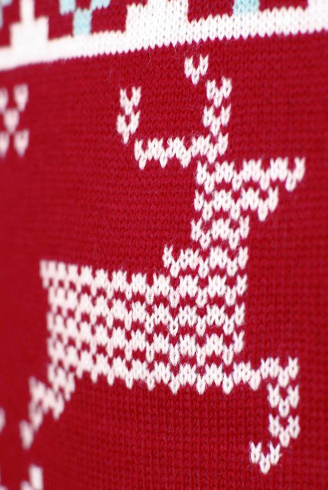 Classic Red Men's Christmas Jumper with Polar Stars detail