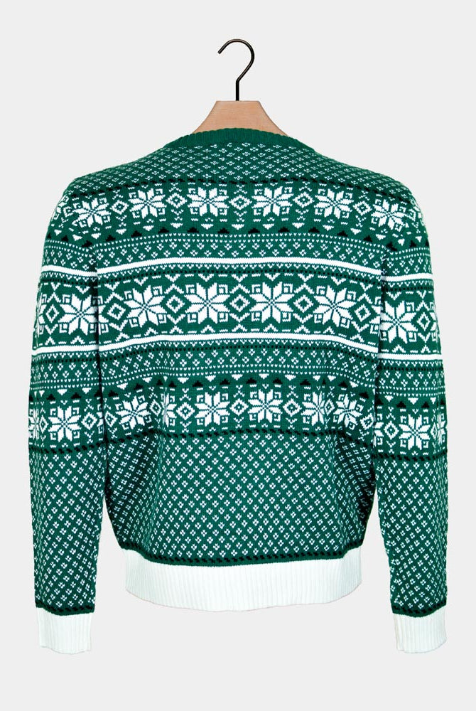 Couple's Christmas Jumper Classy Green and White