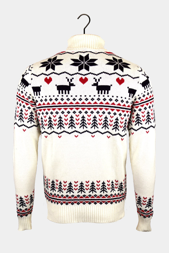 Classy Turtleneck Beige Couples Christmas Jumper Organic Cotton