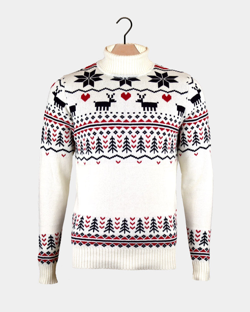 Classy Turtleneck Beige  Womens Christmas Jumper Organic Cotton