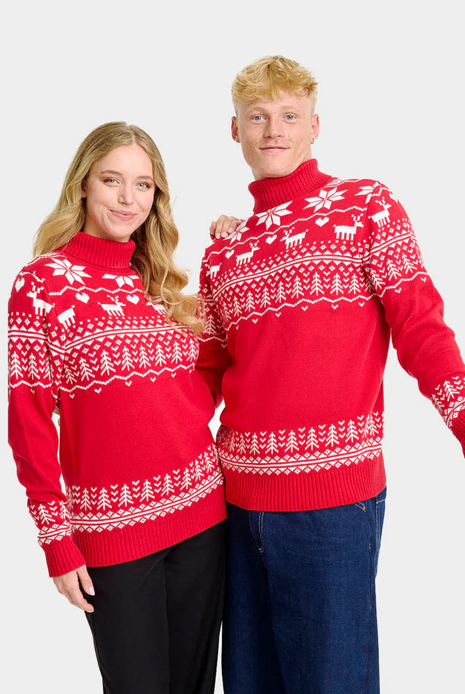 Classy Turtleneck Organic Cotton Couples Christmas Jumper Greenlandish