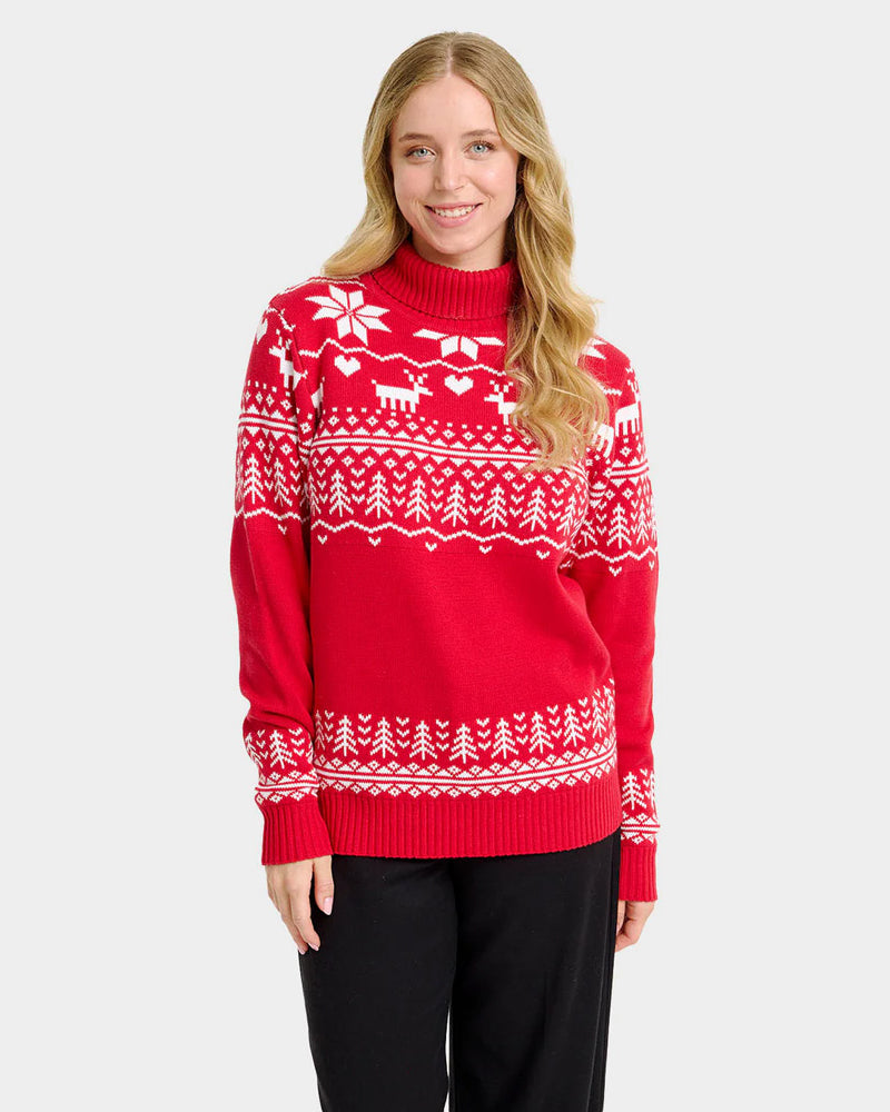 Classy Turtleneck Organic Cotton Womens Christmas Jumper Greenlandish