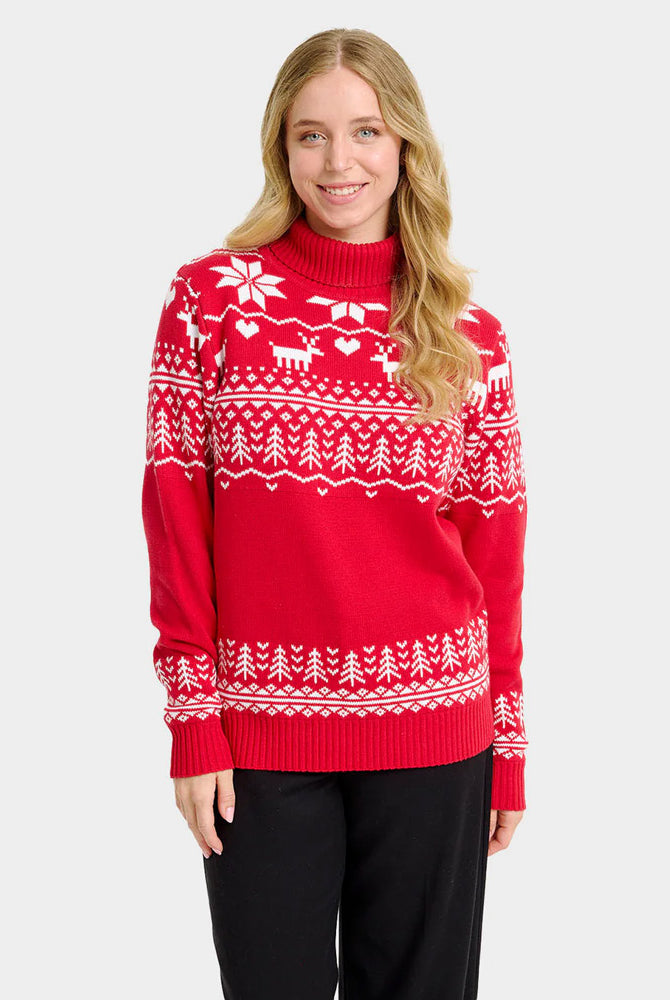 Classy Turtleneck Organic Cotton Womens Christmas Jumper Greenlandish