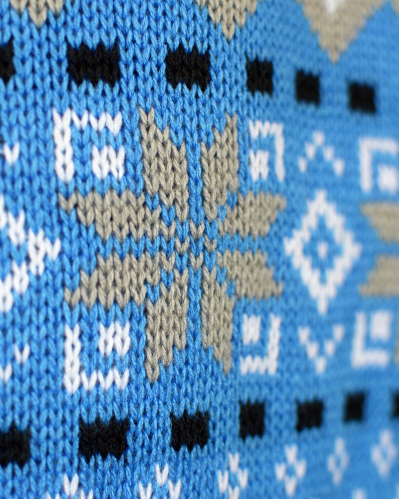 Classy White, Grey and Blue Womens Jumper Reindeers Christmas